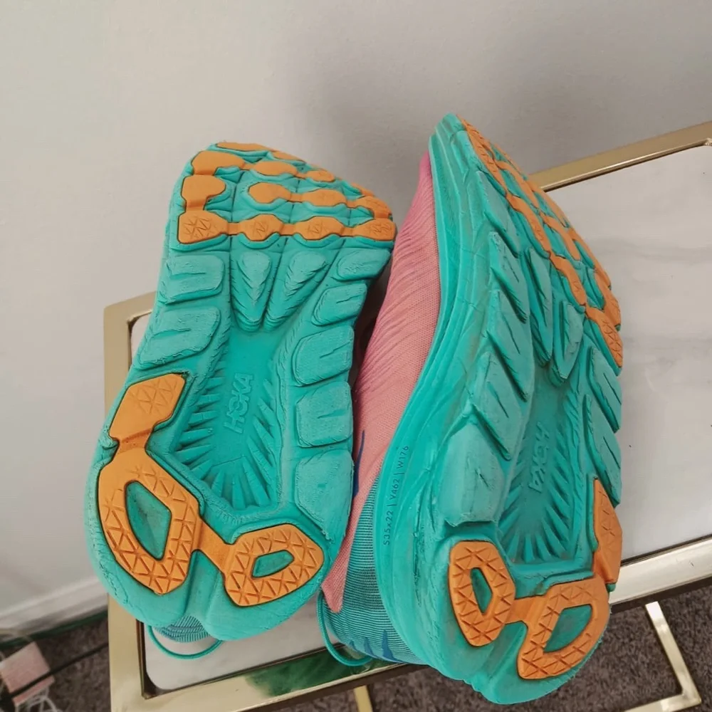 Hoka Running Shoes Pink Teal Women’s Size 10.5.